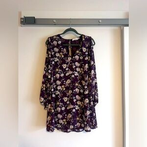 LUSH peekaboo sleeve floral dress size XS